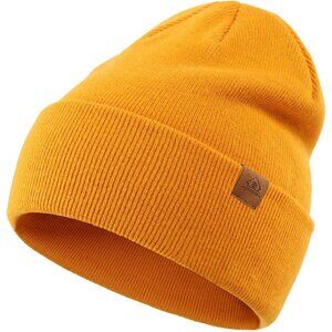 Men's Yellow Winter Hats Acrylic Knit Cuff Beanie Cap Warm Women's Beanie Hat